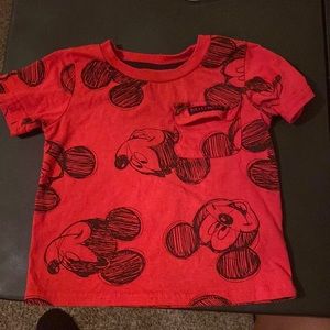 Red in black Mickey shirt